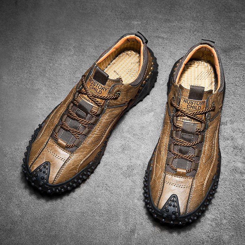 (⏰Clearance Sale-70%OFF🔥)Men’s Vintage Leather Hiking Shoes – Genuine Leather, Orthopedic Arch Support, Wide Toe Box, Waterproof, Breathable, Hand-Sewn, Non-Slip, Lightweight Shoes for Driving & Walking