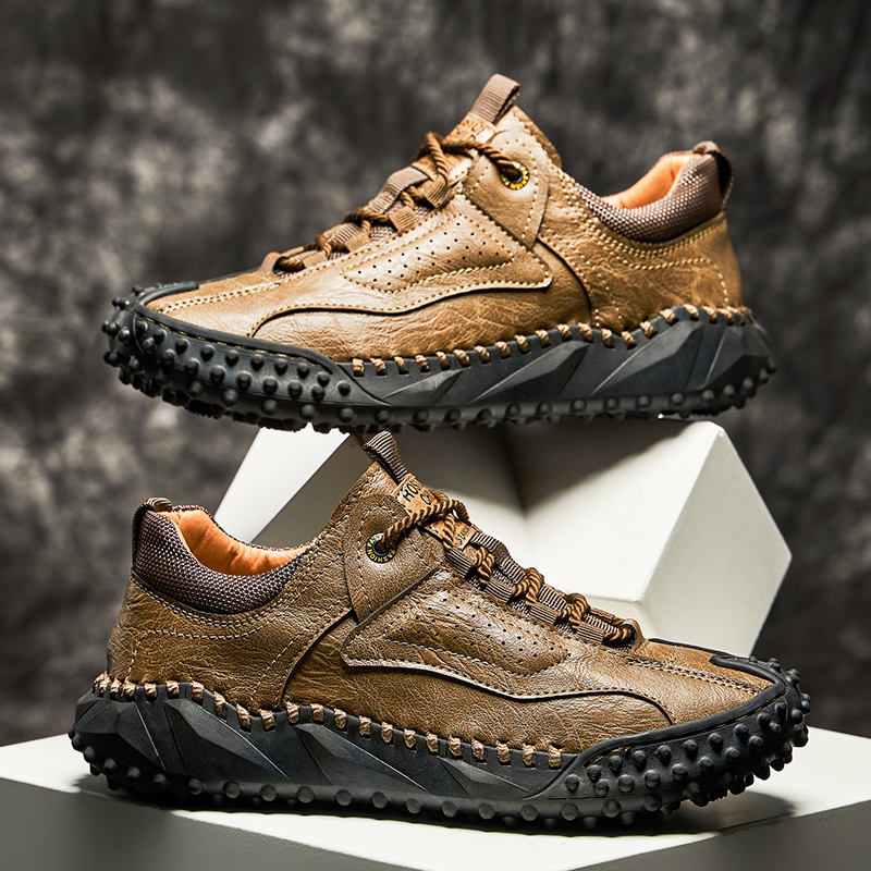 (⏰Clearance Sale-70%OFF🔥)Men’s Vintage Leather Hiking Shoes – Genuine Leather, Orthopedic Arch Support, Wide Toe Box, Waterproof, Breathable, Hand-Sewn, Non-Slip, Lightweight Shoes for Driving & Walking