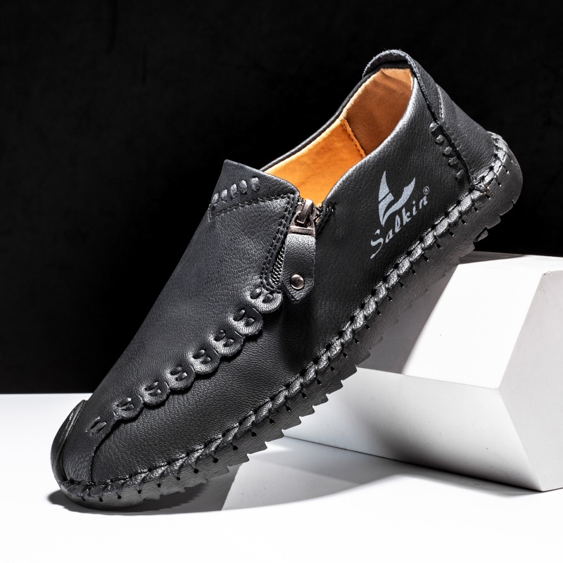 (🎁Free Orthotic Insoles🔥)Men’s Orthopedic Leather Slip-On Loafers – Arch Support, Non-Slip Sole, Wide Toe Box & Cushioned Insoles