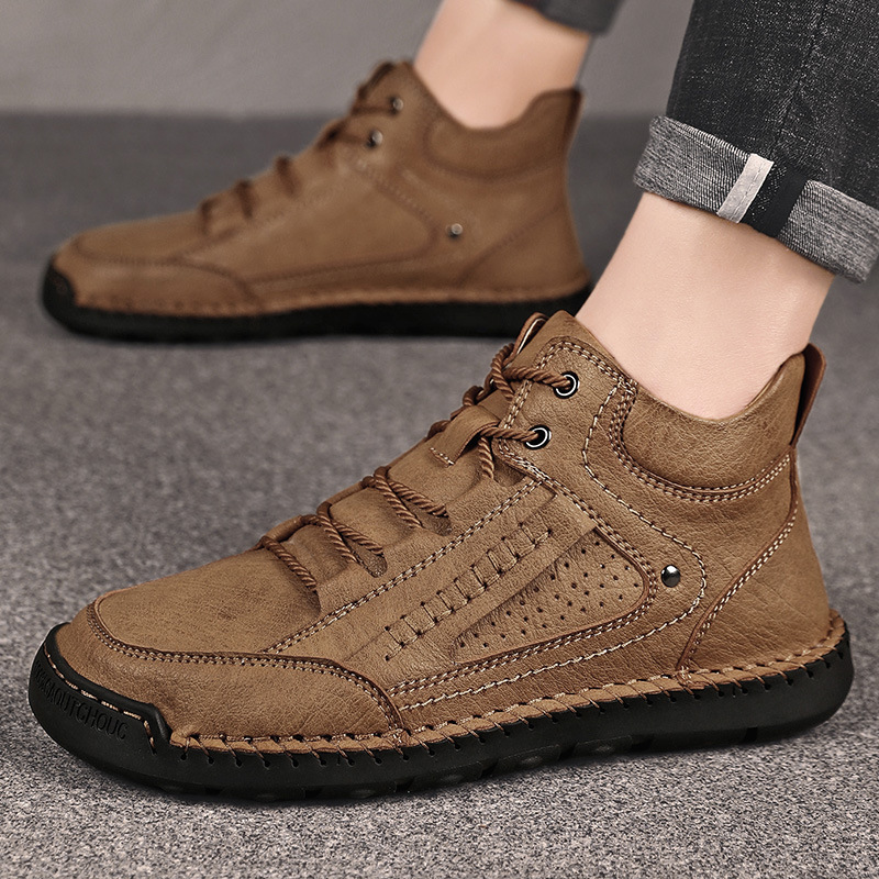 💥Last day deals 70% OFF💥Men's Outdoor Leather Hand-Stitched Non-Slip Waterproof Arch Support Boots