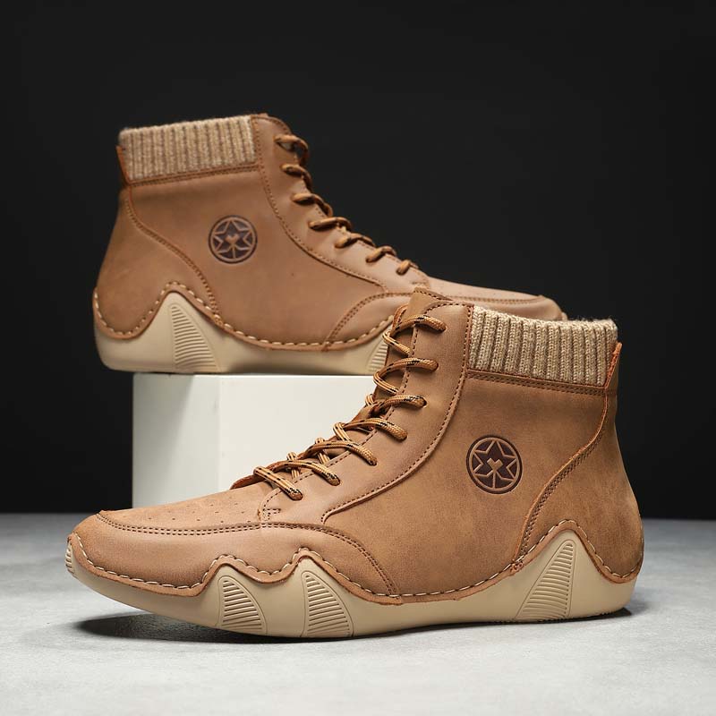 (⏰Limited Time Sale 70% OFF) Men's Orthopedic Comfort Handcrafted Leather Boots - Waterproof, Slip-Resistant, Puncture-Resistant, Arch Support, Ankle Support, Wide Toe, Shock Absorption