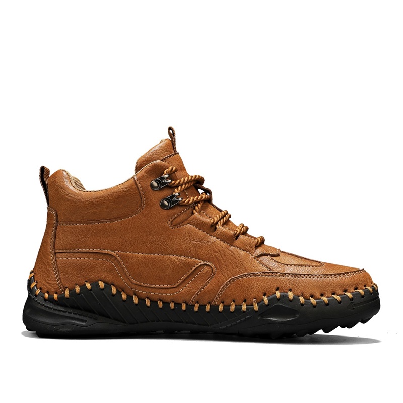 (⏰Limited-Time 70% Discount Promotion) Men's Versatile Casual Handmade Boots - Waterproof, Slip-Resistant, Puncture-Resistant, Fireproof, Arch Support, Wide Toe, Shock Absorption, Outdoor Genuine Leather Boots