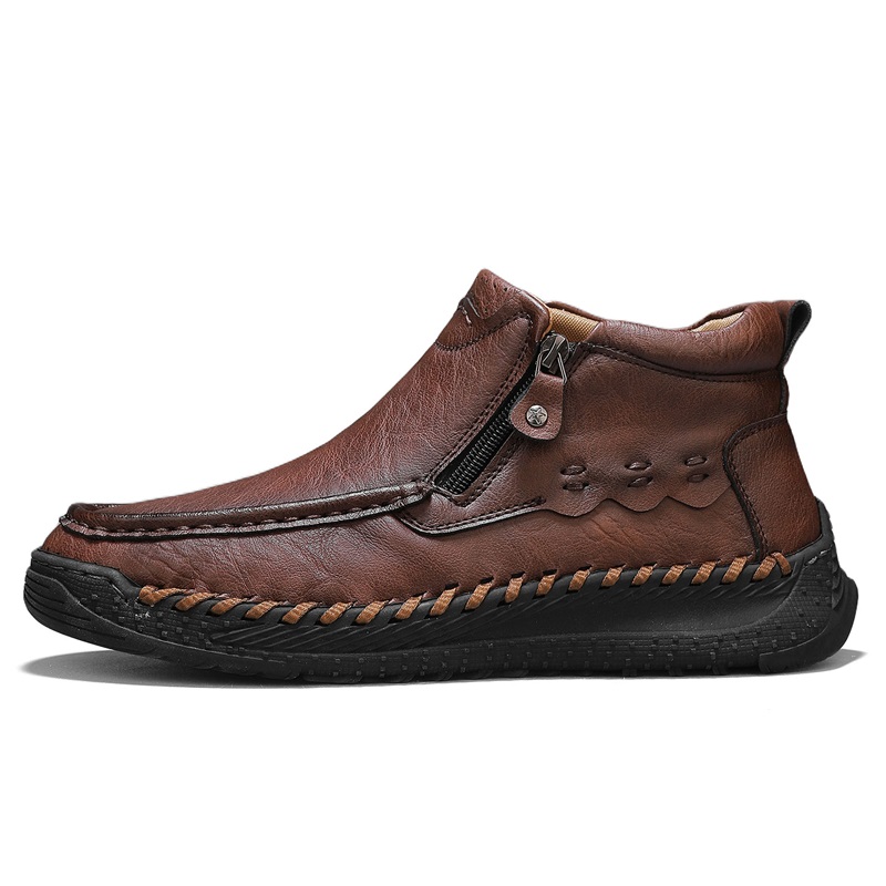 ⏰Limited Time Sale 70% OFF – Men’s Retro Leather Zip Boots 👞 Built for Comfort, Wide Toe, Arch Support, Pressure Relief, Waterproof for Every Season