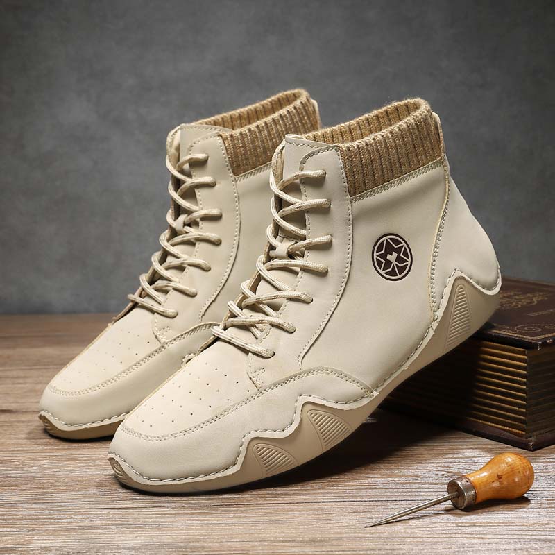 (⏰Limited Time Sale 70% OFF) Men's Orthopedic Comfort Handcrafted Leather Boots - Waterproof, Slip-Resistant, Puncture-Resistant, Arch Support, Ankle Support, Wide Toe, Shock Absorption