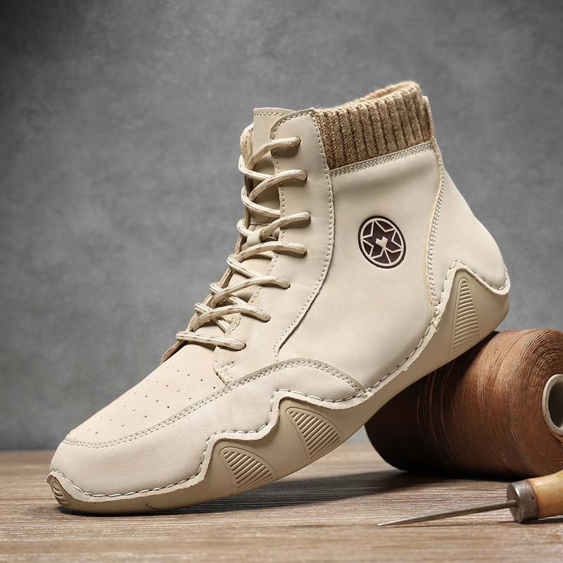 (⏰Limited Time Sale 70% OFF) Men's Orthopedic Comfort Handcrafted Leather Boots - Waterproof, Slip-Resistant, Puncture-Resistant, Arch Support, Ankle Support, Wide Toe, Shock Absorption