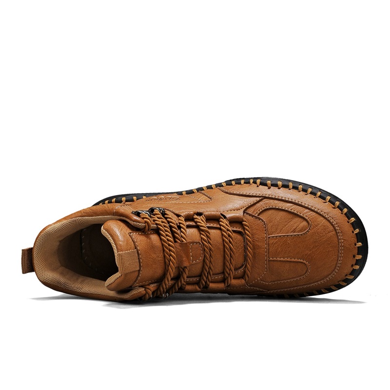 (⏰Limited-Time 70% Discount Promotion) Men's Versatile Casual Handmade Boots - Waterproof, Slip-Resistant, Puncture-Resistant, Fireproof, Arch Support, Wide Toe, Shock Absorption, Outdoor Genuine Leather Boots