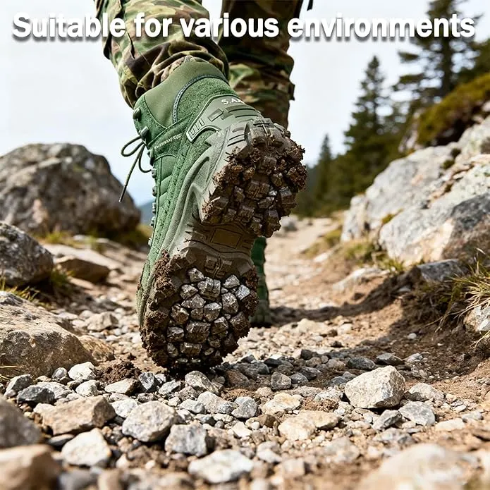 Mens Orthopedic Support Anti-Puncture Work Boots Waterproof Anti-Sprain Hiking Boots