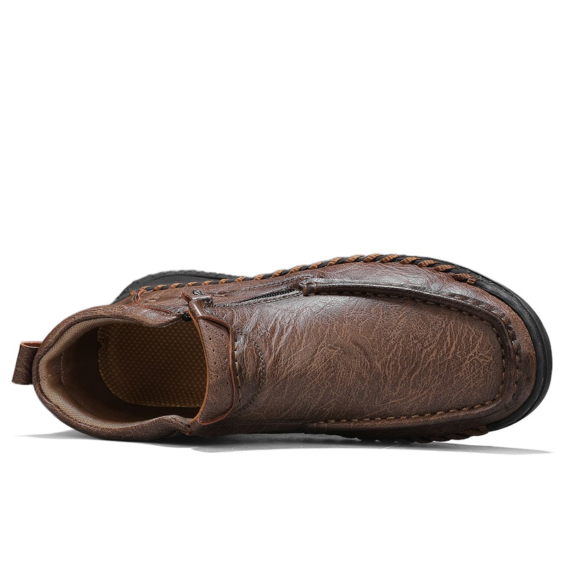 ⏰Limited Time Sale 70% OFF – Men’s Retro Leather Zip Boots 👞 Built for Comfort, Wide Toe, Arch Support, Pressure Relief, Waterproof for Every Season