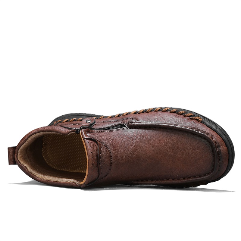 ⏰Limited Time Sale 70% OFF – Men’s Retro Leather Zip Boots 👞 Built for Comfort, Wide Toe, Arch Support, Pressure Relief, Waterproof for Every Season