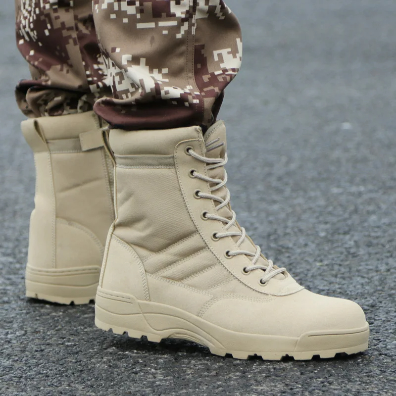 CushyGait Men Waterproof Steel Toe Work Boots Non-Slip Hiking Boots Tactical Boots