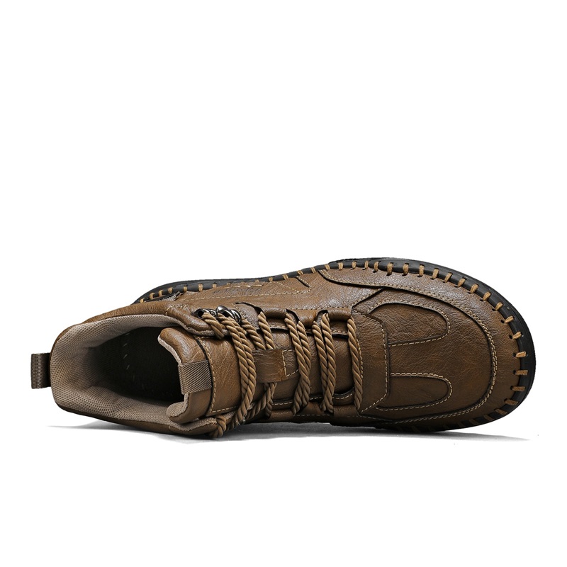 (⏰Limited-Time 70% Discount Promotion) Men's Versatile Casual Handmade Boots - Waterproof, Slip-Resistant, Puncture-Resistant, Fireproof, Arch Support, Wide Toe, Shock Absorption, Outdoor Genuine Leather Boots