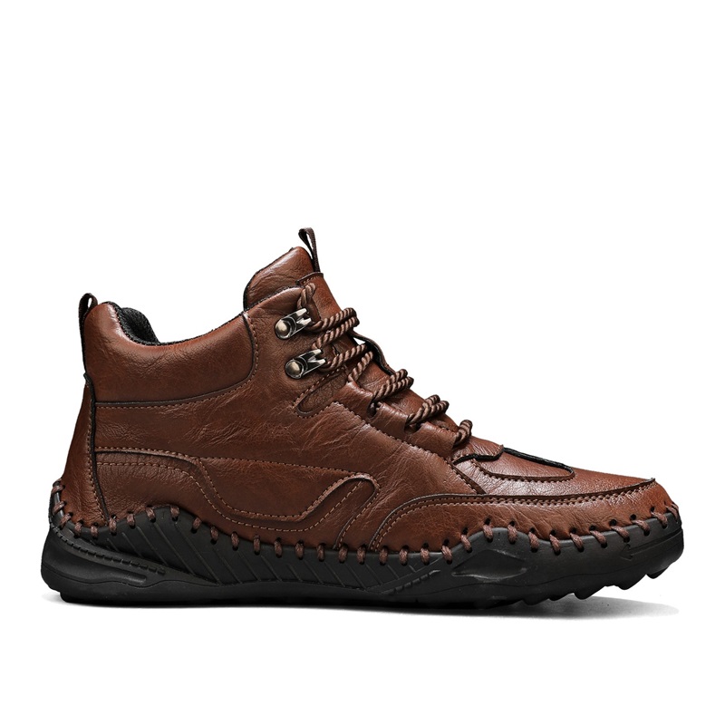 (⏰Limited-Time 70% Discount Promotion) Men's Versatile Casual Handmade Boots - Waterproof, Slip-Resistant, Puncture-Resistant, Fireproof, Arch Support, Wide Toe, Shock Absorption, Outdoor Genuine Leather Boots