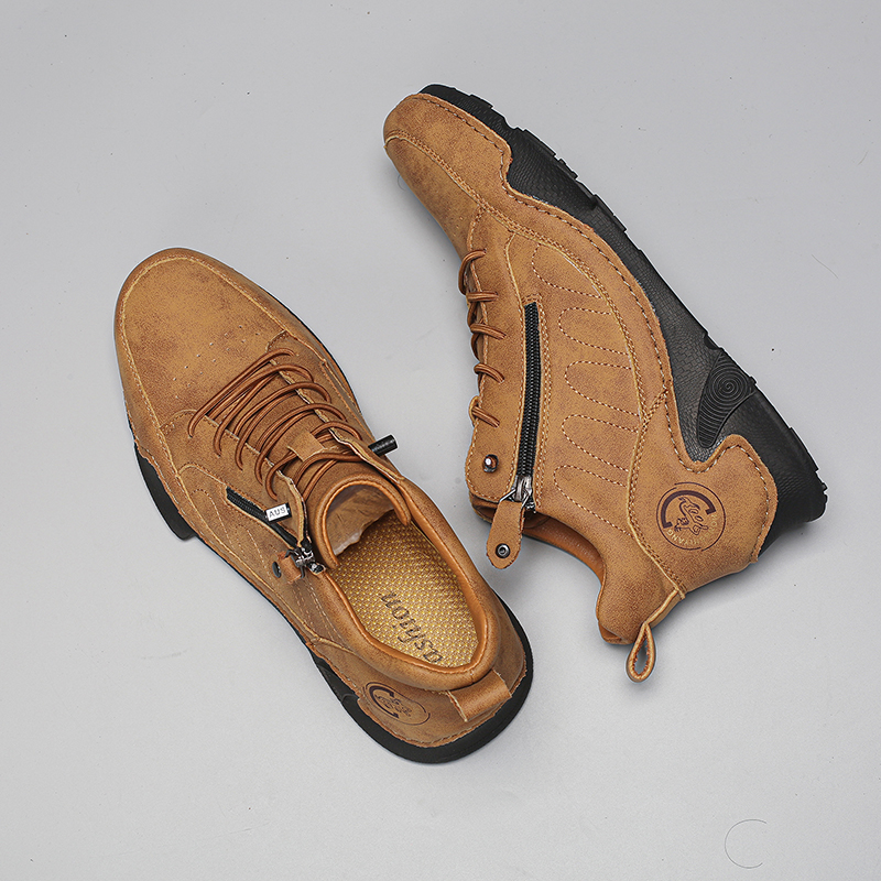 ⏰Limited Time Sale 70% OFF-Men’s Handmade Premium Leather Slip-On Boots – Wide Toe, Arch Support, Waterproof, Pressure Relief, Non-Slip Sole & Warmth for Everyday, Travel & Outdoor