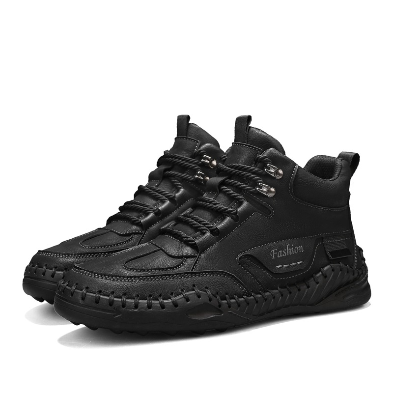 (⏰Limited-Time 70% Discount Promotion) Men's Versatile Casual Handmade Boots - Waterproof, Slip-Resistant, Puncture-Resistant, Fireproof, Arch Support, Wide Toe, Shock Absorption, Outdoor Genuine Leather Boots