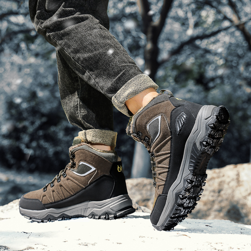 (🔥Limited-Time 70% OFF) Men's Warm Orthopedic Hiking Boots - Safe and Comfortable Warm Work Boots - Waterproof, Slip-Resistant, Lmpact-Resistant, Puncture-Resistant - Wide Toe Box, Arch support, Ankle Support