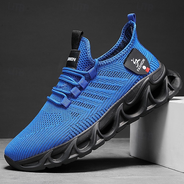 Men's Performance Sneakers, Lightweight Breathable Mesh in Electric Blue, Sporty Outdoor Shoes