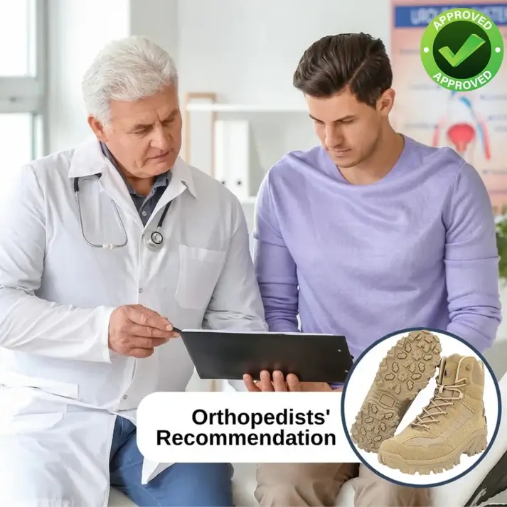 (🎁Free Socks Giveaway🧦) Mens Orthopedic Support Anti-Puncture Work Boots Waterproof Anti-Sprain Hiking Boots