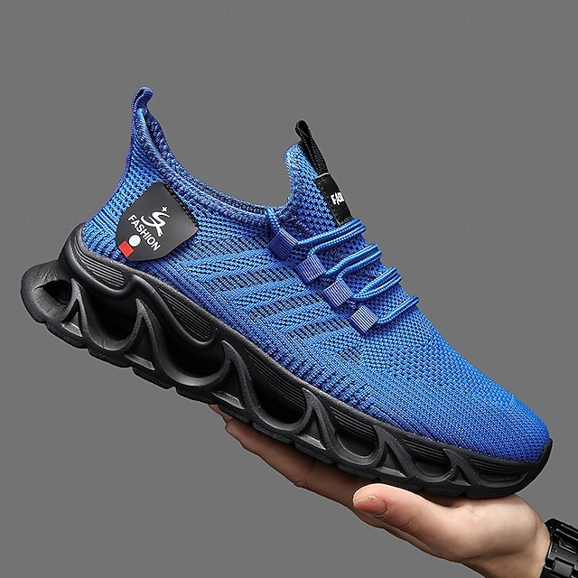 Men's Performance Sneakers, Lightweight Breathable Mesh in Electric Blue, Sporty Outdoor Shoes