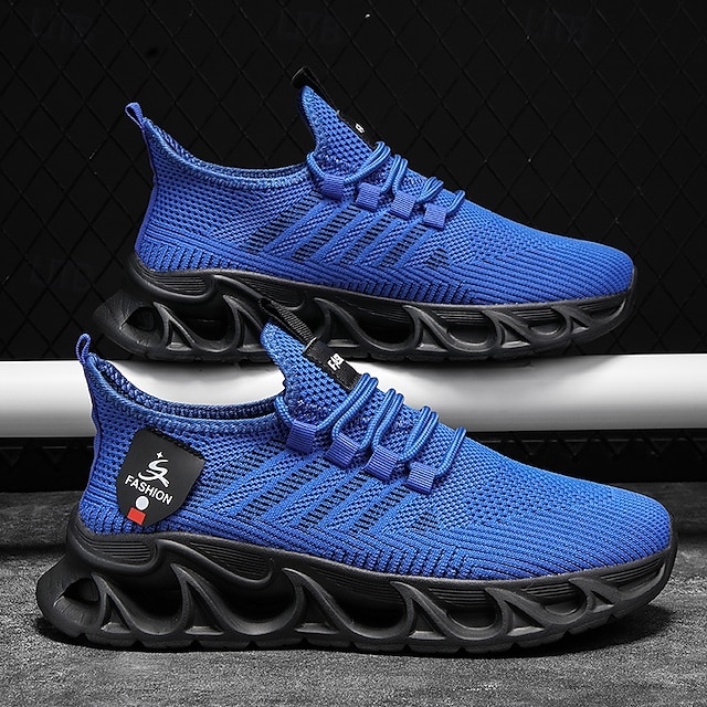 Men's Performance Sneakers, Lightweight Breathable Mesh in Electric Blue, Sporty Outdoor Shoes