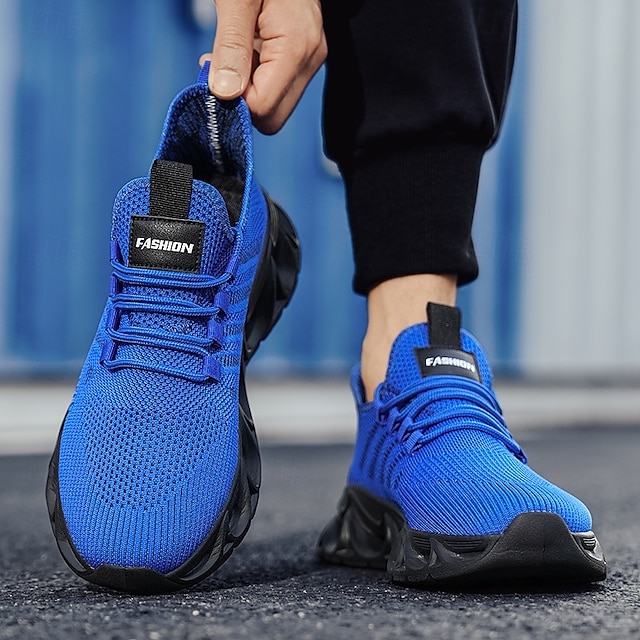 Men's Performance Sneakers, Lightweight Breathable Mesh in Electric Blue, Sporty Outdoor Shoes