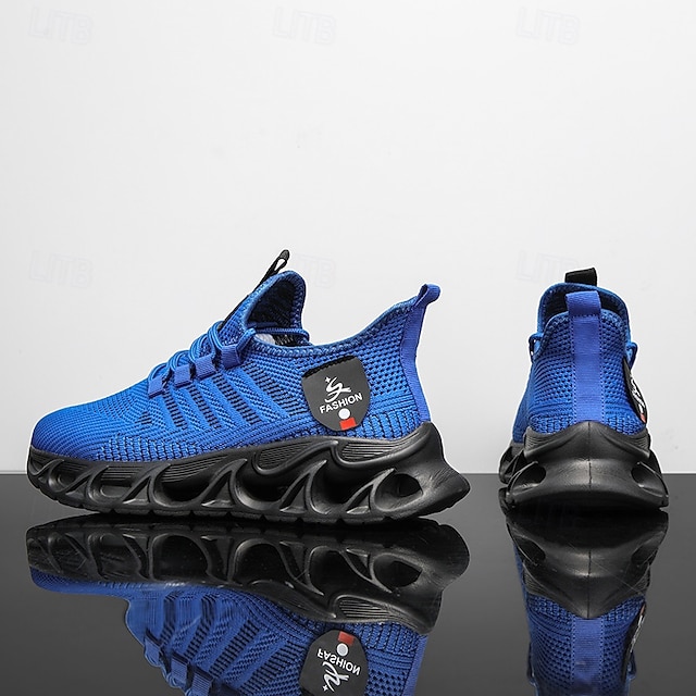 Men's Performance Sneakers, Lightweight Breathable Mesh in Electric Blue, Sporty Outdoor Shoes