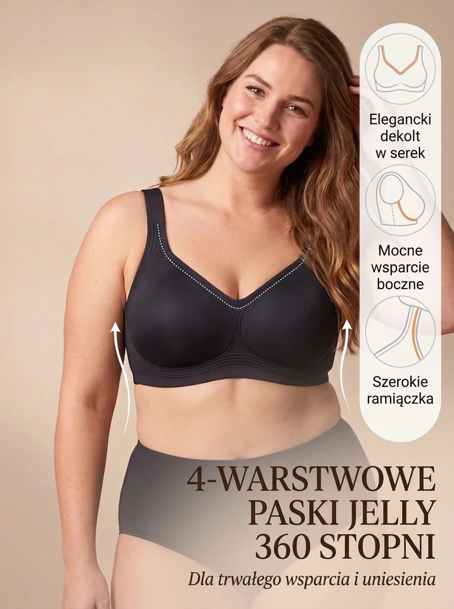 Triumph® 4-częściowy 👑 Nowa Generacja Biustonosz Żelowy z Technologią Jelly ☁️ Bez Fiszbin | Dostępny w Wielu Kolorach