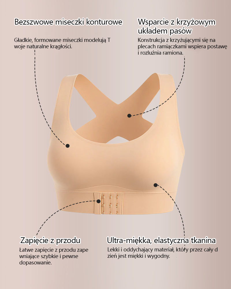 Triumph® 4-częściowy 🩷 Wiosna 2026 – biustonosz bez fiszbin z zapięciem z przodu i krzyżowym tyłem ✨