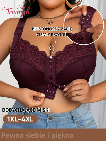 [Copy]Triumph®👑4-częściowy✨✨70% zniżki💝na wygodny biustonosz z haftem w kwiaty w dużych rozmiarach [65A-120H]