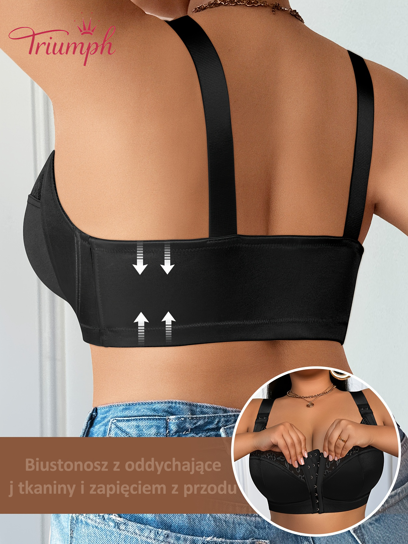 [Copy]Triumph®👑4-częściowy✨✨70% zniżki💝na wygodny biustonosz z haftem w kwiaty w dużych rozmiarach [65A-120H]