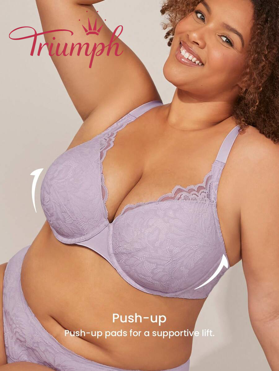 Triumph - 4 szt. 💜 Biustonosz koronkowy Relaxed Curve Full Coverage bez podszewki