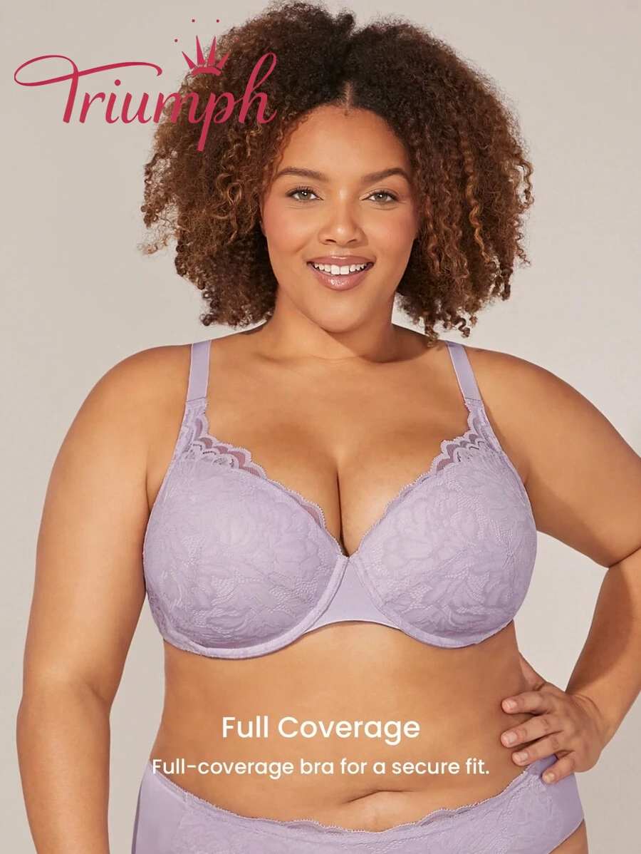 Triumph - 4 szt. 💜 Biustonosz koronkowy Relaxed Curve Full Coverage bez podszewki