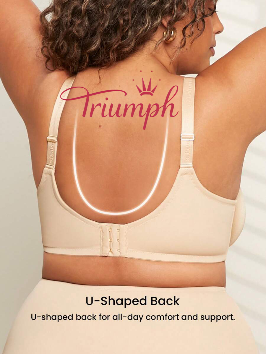 Triumph - 4 szt. 🎖 Biustonosz push-up z siateczki bez podszewki, zapewniający pełne pokrycie