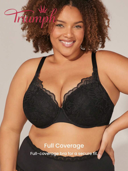 Triumph - 4 szt. 💜 Biustonosz koronkowy Relaxed Curve Full Coverage bez podszewki