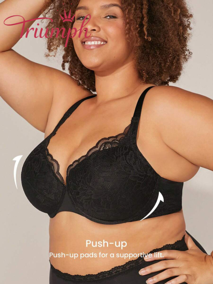 Triumph - 4 szt. 💜 Biustonosz koronkowy Relaxed Curve Full Coverage bez podszewki