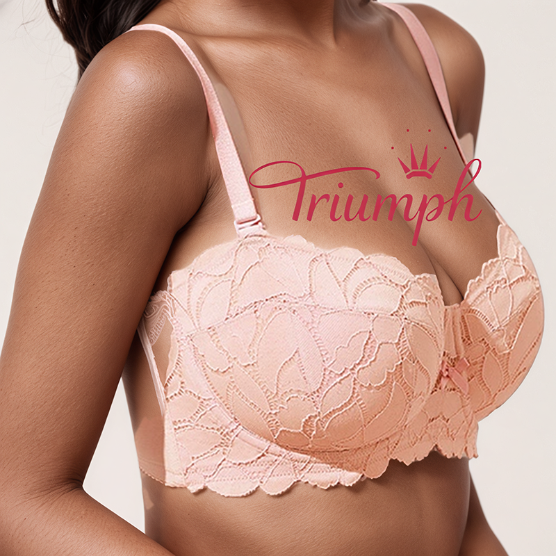Triumph – 4 sztuki 🌸 Ultracienki koronkowy biustonosz push-up w dużym rozmiarze