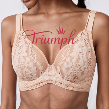 Triumph – 4 sztuki 🌼 Ultracienki, seksowny biustonosz z francuskiej koronki dla kobiet 