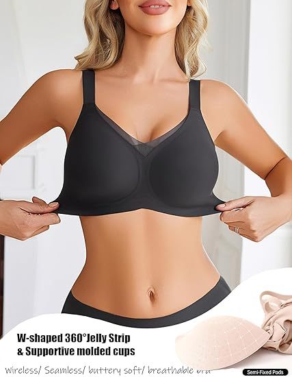 💖Triumph® - 4 sztuki 💖Biustonosz koronkowy bez fiszbin dla kobiet z podwójnym wsparciem, stałymi ramiączkami i pełnym pokryciem