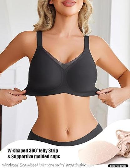 💖Triumph® - 4 sztuki 💖Biustonosz koronkowy bez fiszbin dla kobiet z podwójnym wsparciem, stałymi ramiączkami i pełnym pokryciem