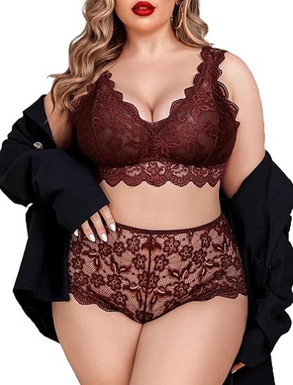 Triumph – 4 sztuki 👙 Biustonosz z koronką i seksownym paskiem dla kobiet w dużych rozmiarach