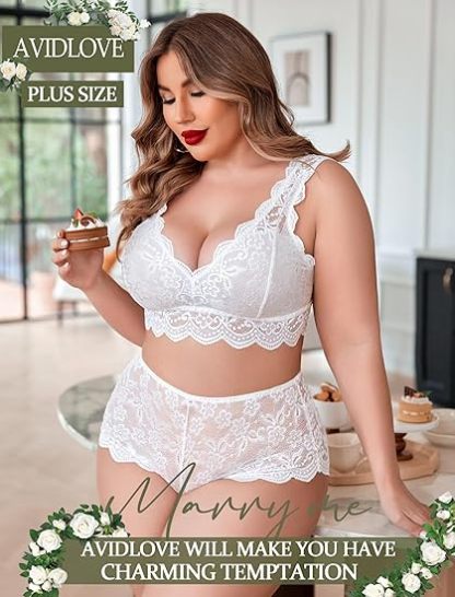 Triumph – 4 sztuki 👙 Biustonosz z koronką i seksownym paskiem dla kobiet w dużych rozmiarach