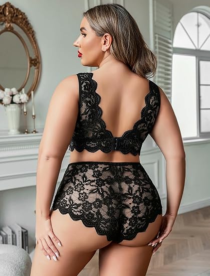 Triumph – 4 sztuki 👙 Biustonosz z koronką i seksownym paskiem dla kobiet w dużych rozmiarach