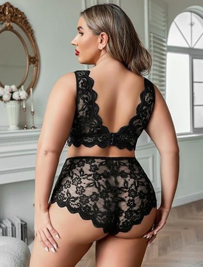 Triumph – 4 sztuki 👙 Biustonosz z koronką i seksownym paskiem dla kobiet w dużych rozmiarach