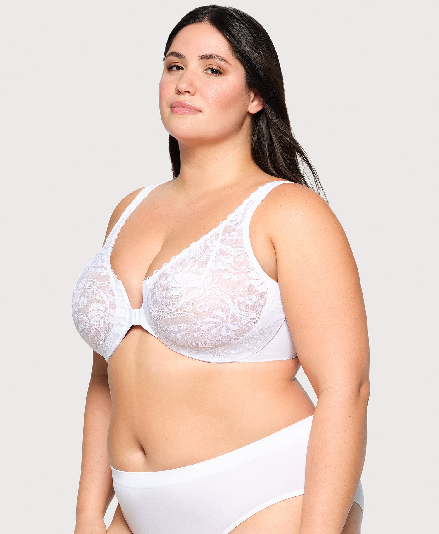 Triumph - (4 sztuki) ✨ Biustonosz z koronki elastycznej zapinany z przodu