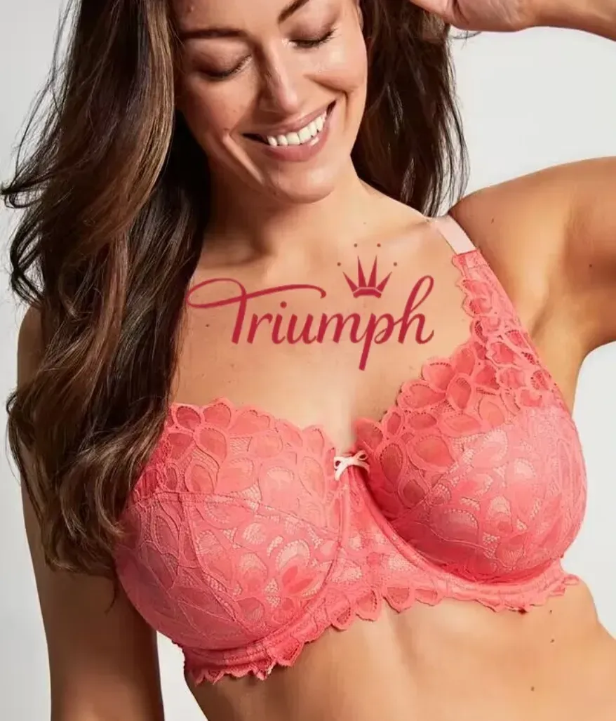 Triumph - 4 sztuki. ✅2025 Sexy Floral Plus Size Bra