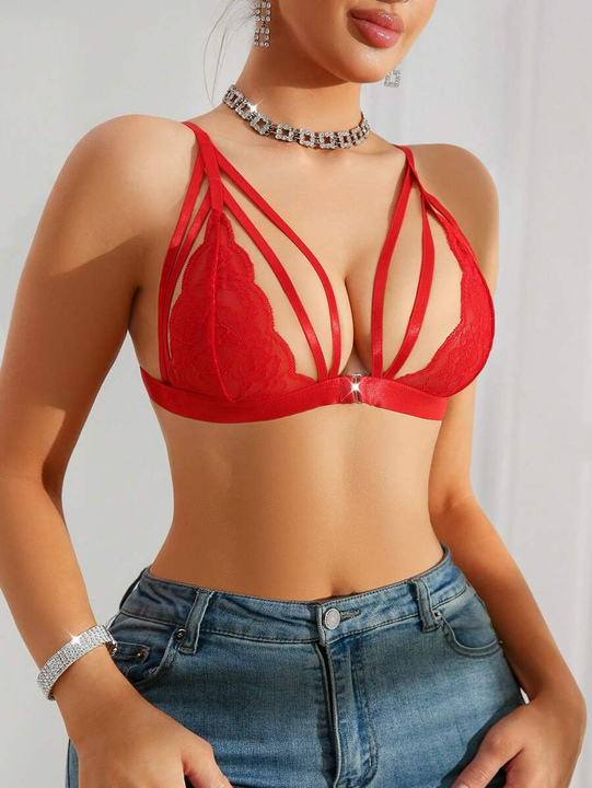 Triumph-4 sztuki ✨Biustonosz damski z przodu z koronką i wycięciem na fiszbinach
