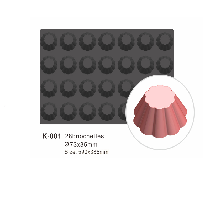 28-Cavity Round Silicone Cake Mould