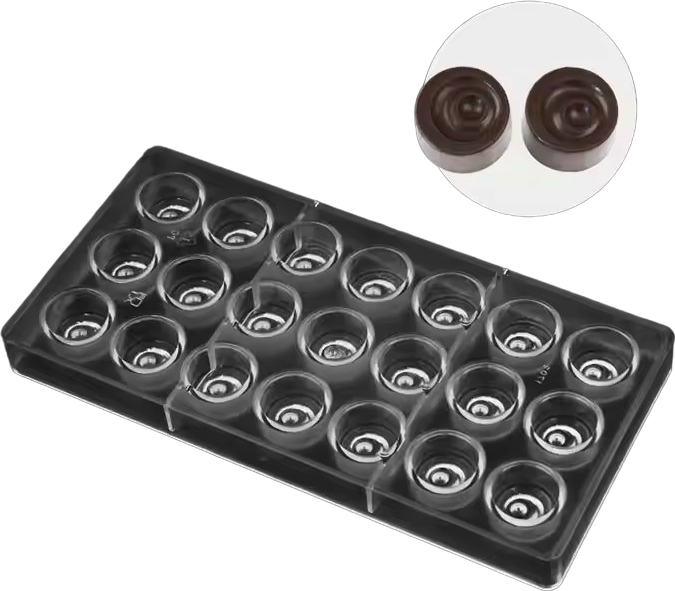 Swirled Dome Shape Polycarbonate Chocolate Mould