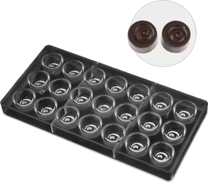 Swirled Dome Shape Polycarbonate Chocolate Mould