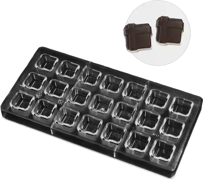 Square Polycarbonate Chocolate  Mould 