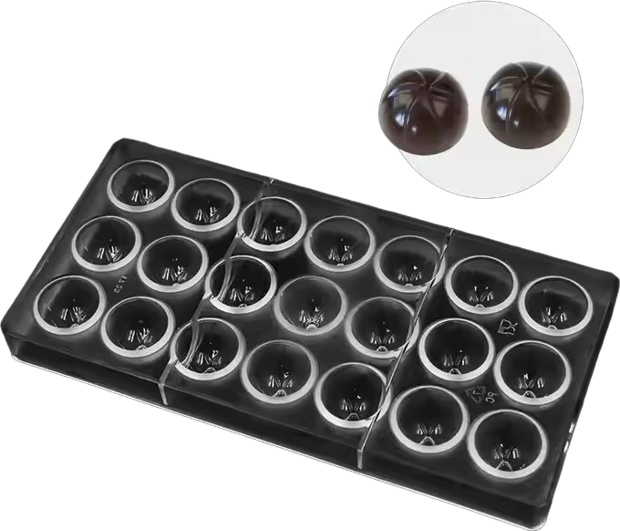 21pcs Half Ball Polycarbonate Chocolate  Mould 